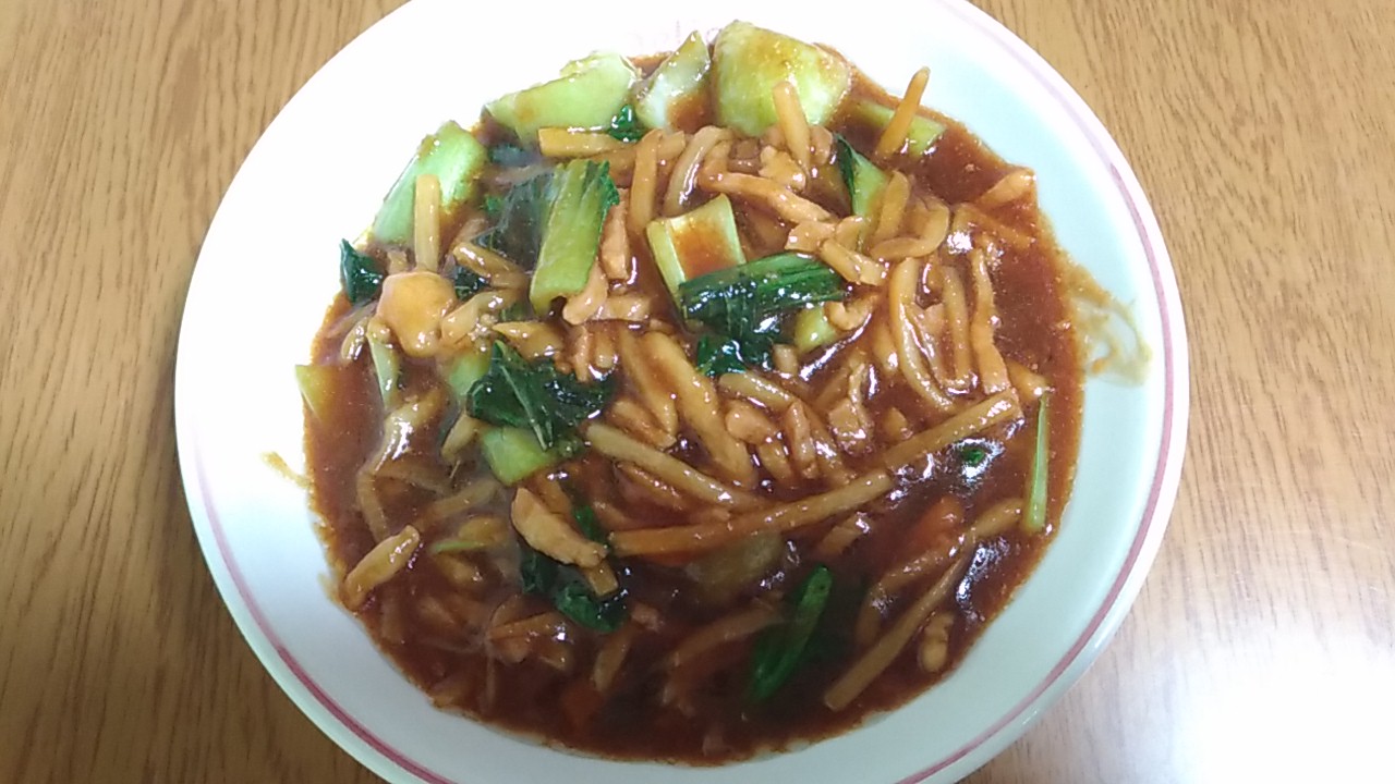 青梗菜でチンジャオロース