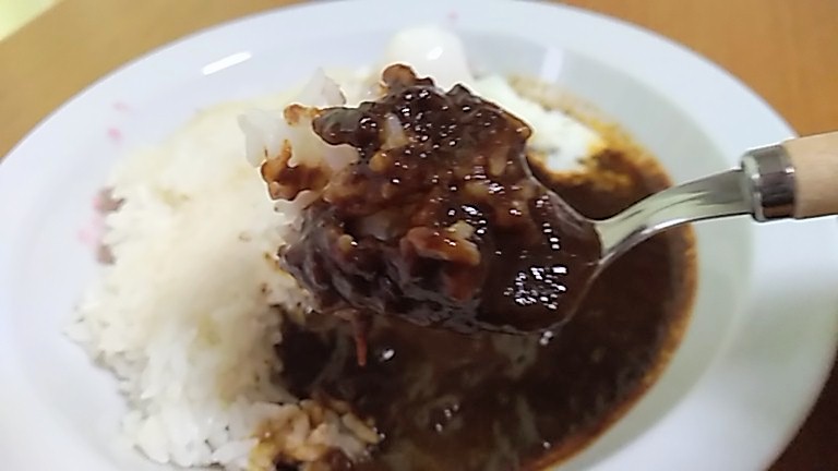 スプーンですくった島耕作黒カレー