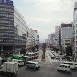 仙台市内の歩道橋から